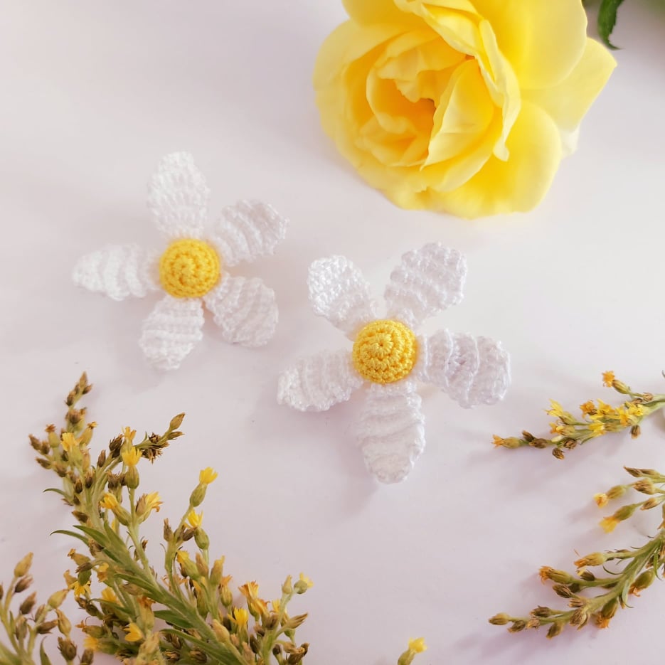 Handmade Stud Earrings - Stud White Cotton Flower Earrings