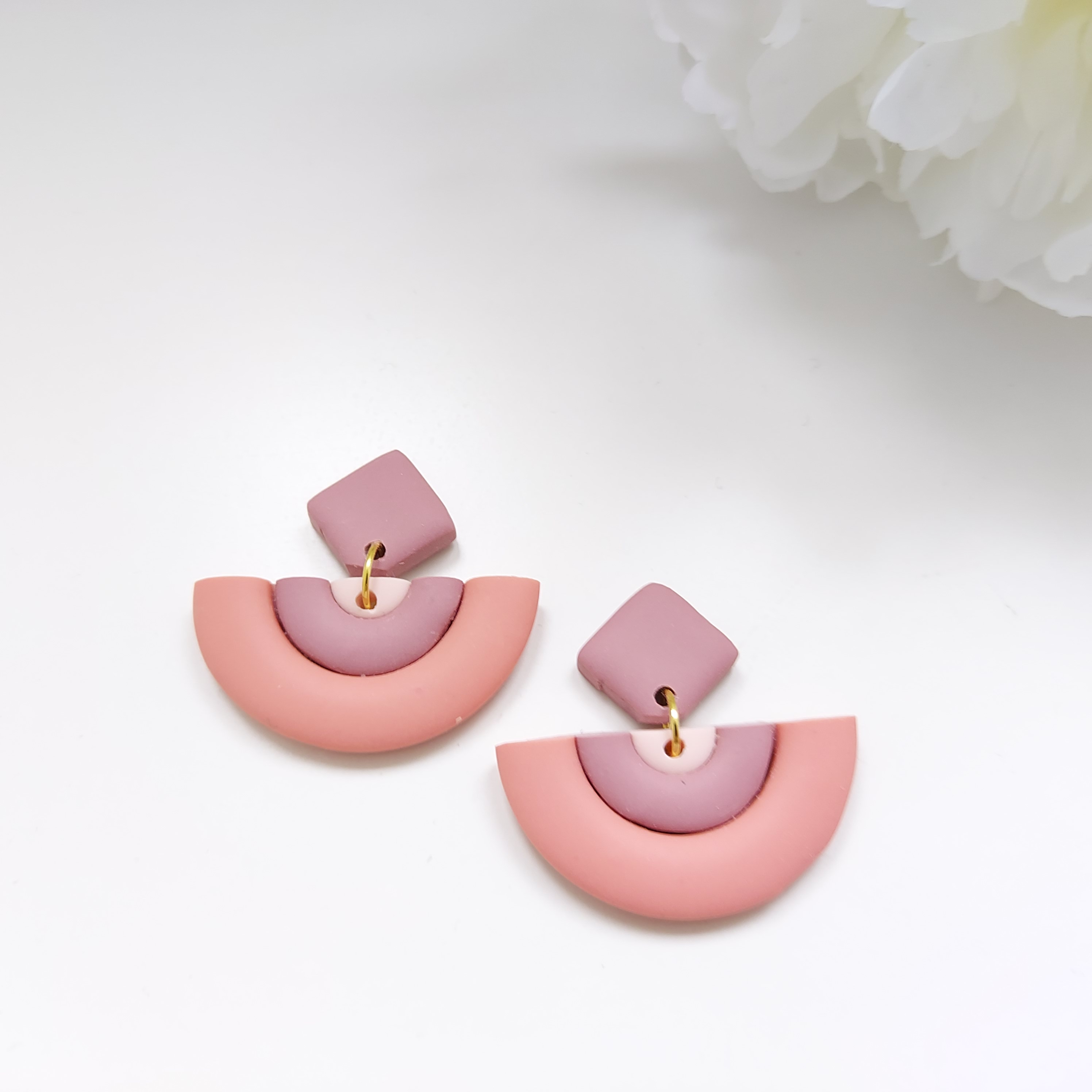 Polymer Clay Earrings - Dusty Pink Stud Earrings