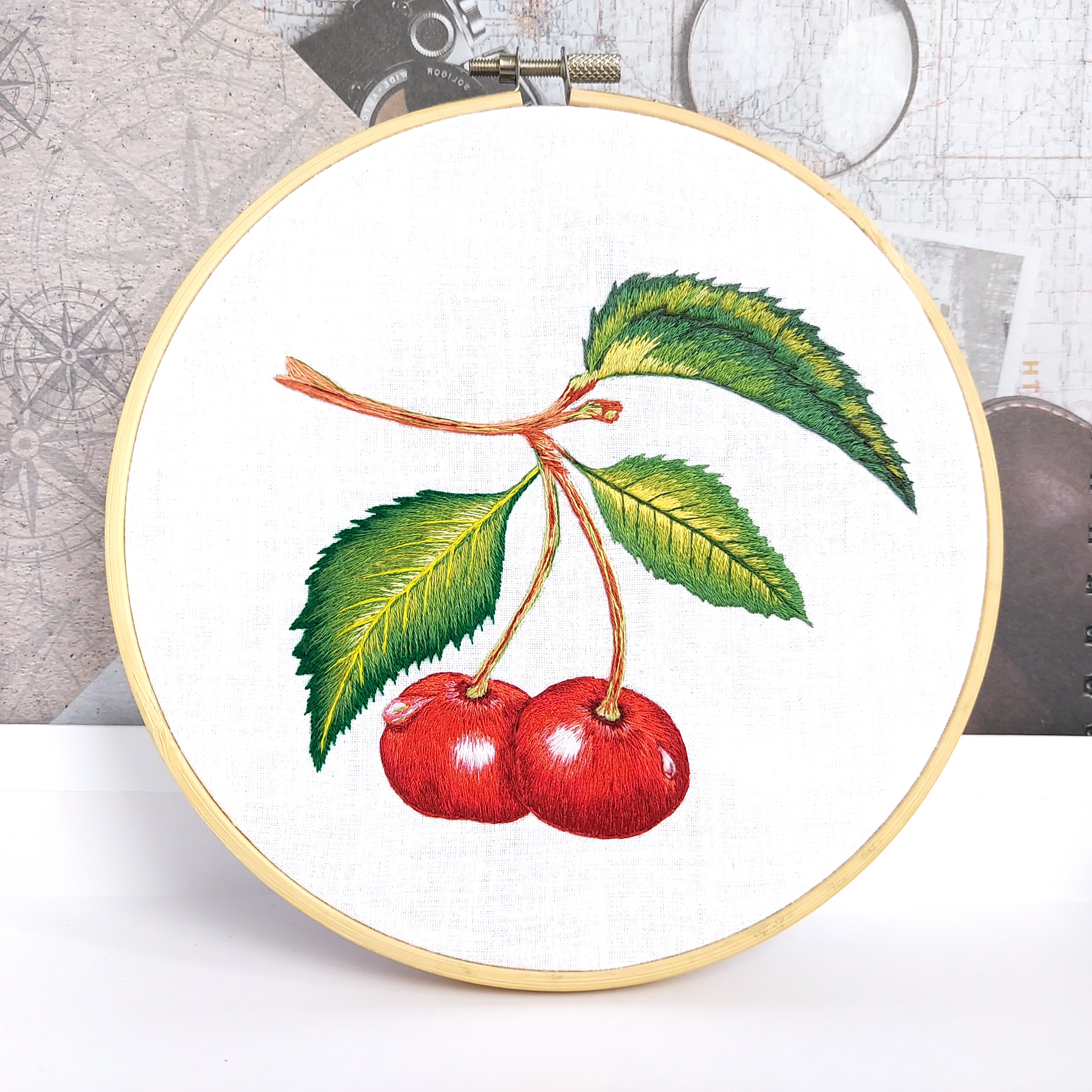 Embroidery Hoop - Cherry - Artwork - Home Decor