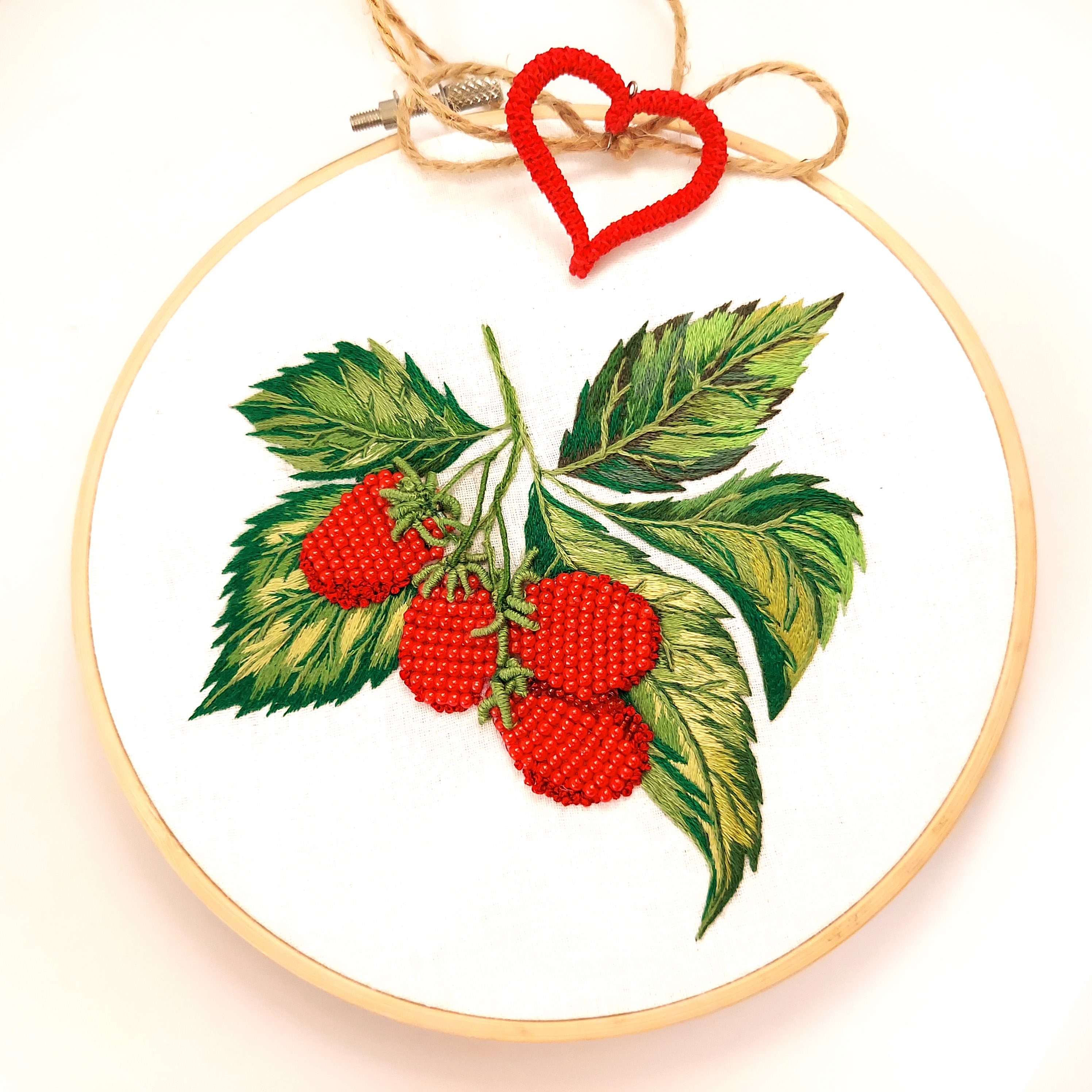 Embroidery Hoop - Raspberries - Artwork - Home Decor
