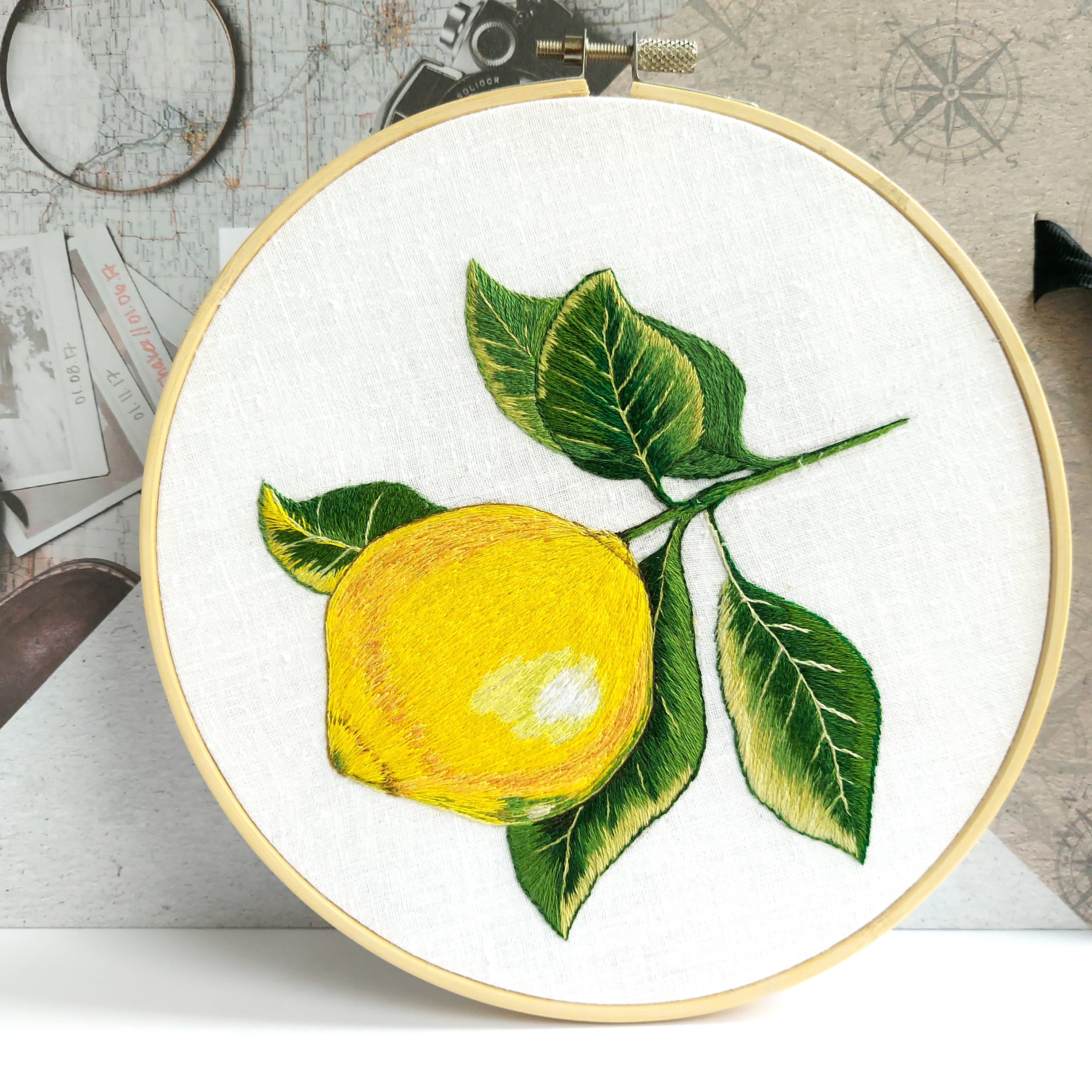 Embroidery Hoop - Lemon - Artwork - Home Decor